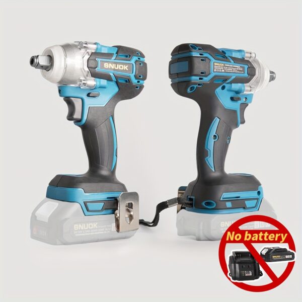 SNUOK 18V 280N.m Torque, Chave de Catraca Elétrica Sem Escova de 1/2", Broca Sem Fio de Função Dupla, Motor de Cobre Puro, Ideal para Reparo Automotivo, Motociclismo e Melhoria Doméstica, Compatível com Bateria de Lítio Original Makita 18V, Sem Necessidade de Bateria, Ferramenta de Reparo de Motocicleta | Aparência Ergonômica | Construção Durável, Chave de Catraca - Imagem 11