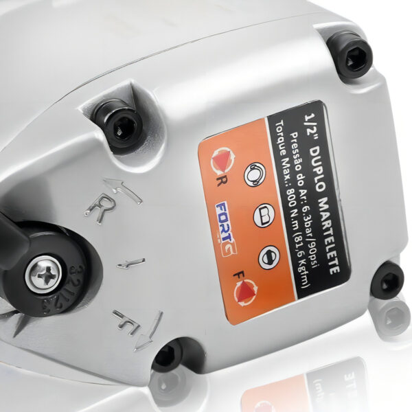 Chave Parafusadeira Impacto 12" Polegadas 7500rpm Eixo 1/2" Polegadas 800Nm 81.6Kgfm - FortG - Imagem 4