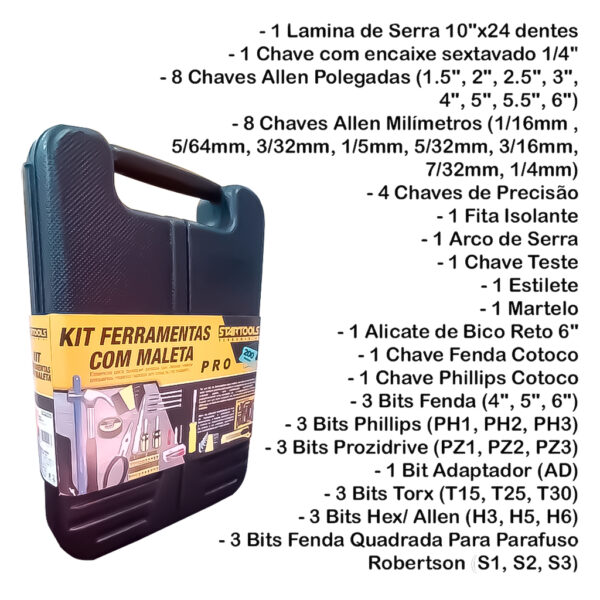 Kit Jogo Ferramentas 248 Peças Maleta Serviço Gerais Soquetes Chaves Combinada Luva Pigmentada - Imagem 3