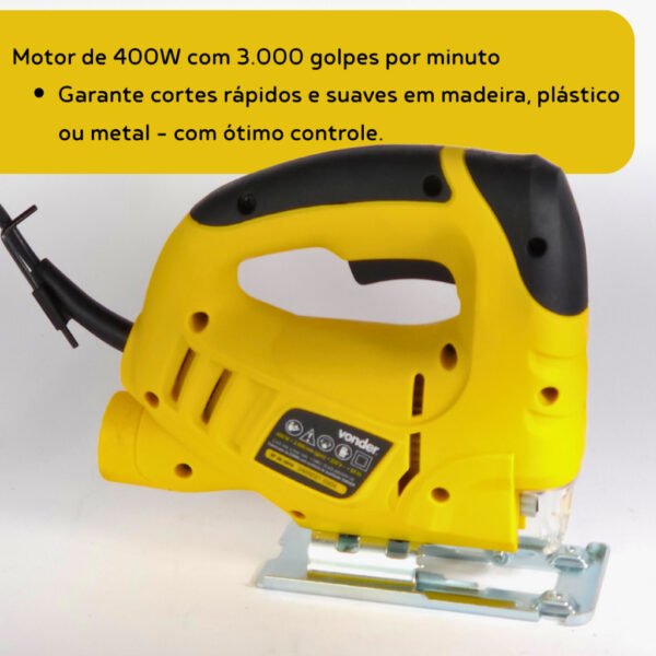 Serra Tico Tico VONDER Profissional Motor TTV 400W - 3000 GPM - Corta Madeira Alumínio e Aço - 220 V - Imagem 2
