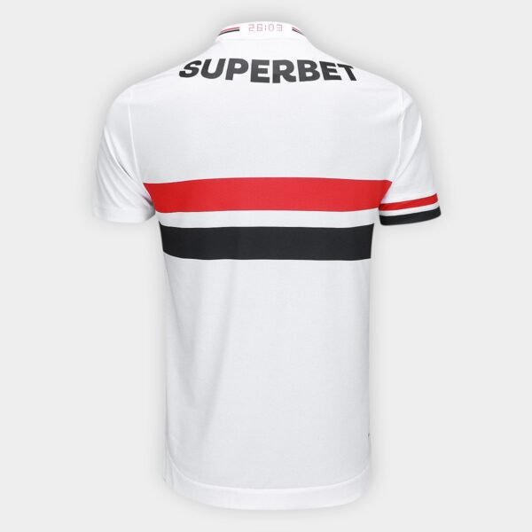 Camisa São Paulo I 25/26 Torcedor New Balance Masculina - Branco+Vermelho - Imagem 2