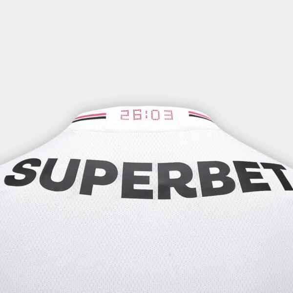 Camisa São Paulo I 25/26 Torcedor New Balance Masculina - Branco+Vermelho - Imagem 8
