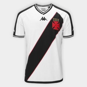 Camisa Vasco II 24/25 s/n° Jogador Kappa Masculina - Branco+Preto