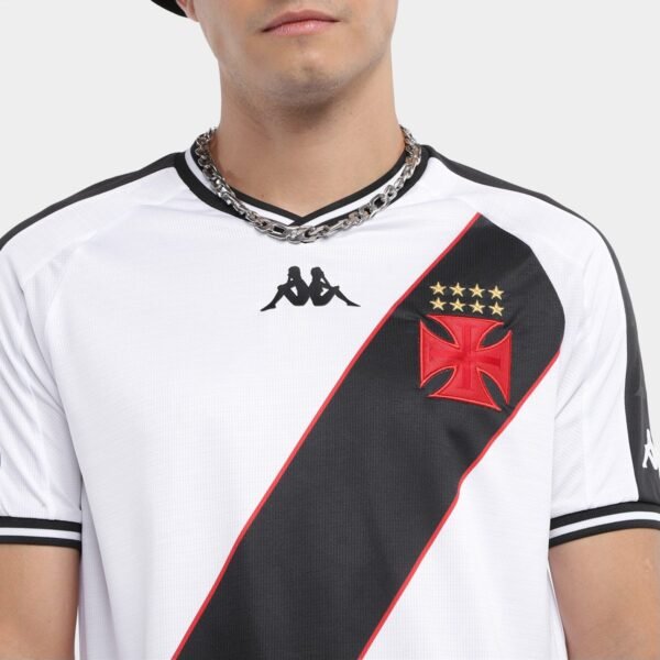 Camisa Vasco II 24/25 s/n° Jogador Kappa Masculina - Branco+Preto - Imagem 7