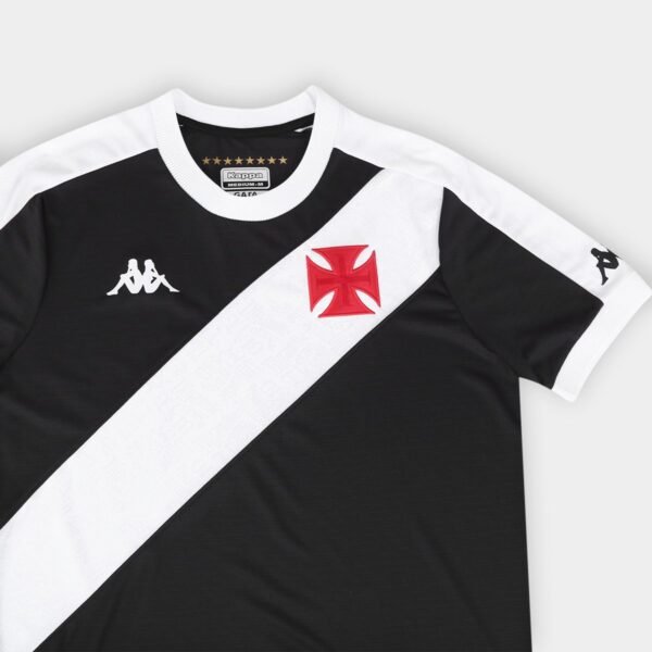 Camisa Vasco I 24/25 Jogador Kappa Masculina - Preto+Branco - Imagem 9