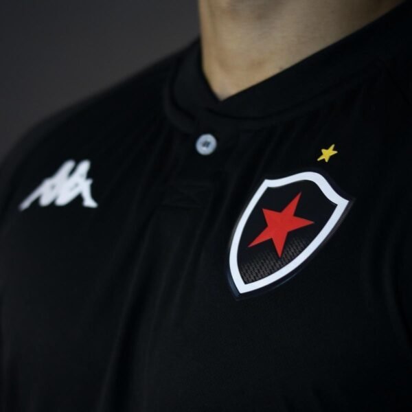 Camisa Botafogo Paraíba Kappa 2025 Uniforme 1 Torcedor - Masculino - Preto - Imagem 3