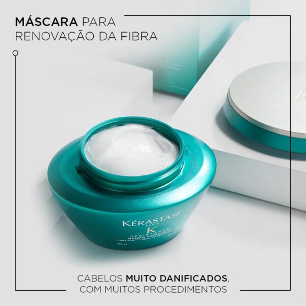 Máscara de Tratamento para Cabelos Danificados e Quebradiços com Reconstrução Profunda que Recupera Força e Elasticidade da Fibra Capilar Resistance Thérapiste Kérastase 200ml - Imagem 3
