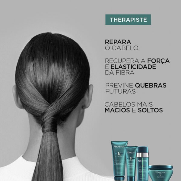 Máscara de Tratamento para Cabelos Danificados e Quebradiços com Reconstrução Profunda que Recupera Força e Elasticidade da Fibra Capilar Resistance Thérapiste Kérastase 200ml - Imagem 4