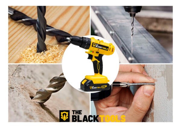 Parafusadeira E Furadeira De Impacto 3/8 The Black Tools Tb21-pz Com 2 Baterias E Acessorios - Imagem 9