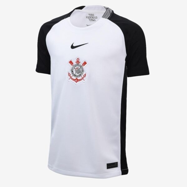 Camisa Nike Corinthians I 2025/26 Torcedor Pro Infantil - Branco+Preto