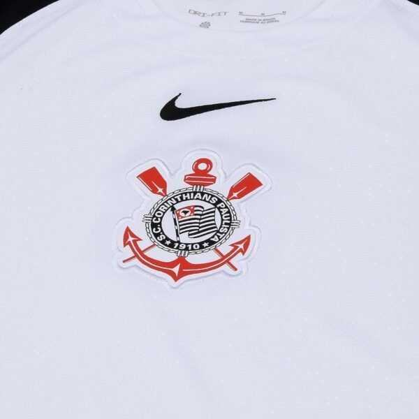 Camisa Nike Corinthians I 2025/26 Torcedor Pro Infantil - Branco+Preto - Imagem 3