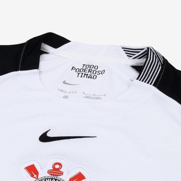 Camisa Nike Corinthians I 2025/26 Torcedor Pro Infantil - Branco+Preto - Imagem 4