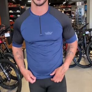Conjunto Ciclismo Masculino Camisa Way Fresh e Bretelle Forro Gel Para Bicicleta