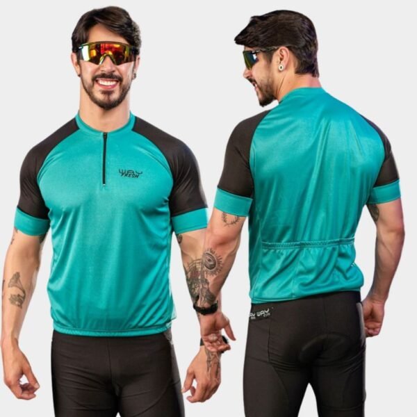 Conjunto Ciclismo Masculino Camisa Way Fresh e Bretelle Forro Gel Para Bicicleta - Imagem 4