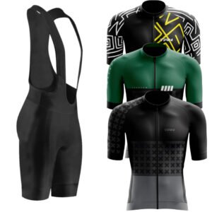 Kit Conjunto Ciclismo Masculino Bretelle Camisa Short Forro Gel Roupa Ciclista Bike Pedal MTB