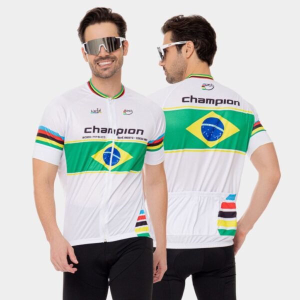 Kit Conjunto Ciclismo Masculino Bretelle Camisa Short Forro Gel Roupa Ciclista Bike Pedal MTB - Imagem 4