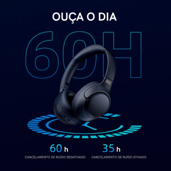 Headphone QCY H3 ANC Fone Sem Fio Bluetooth 5.3 Hi-Res, 60h Reprodução, Multiponto - Imagem 2