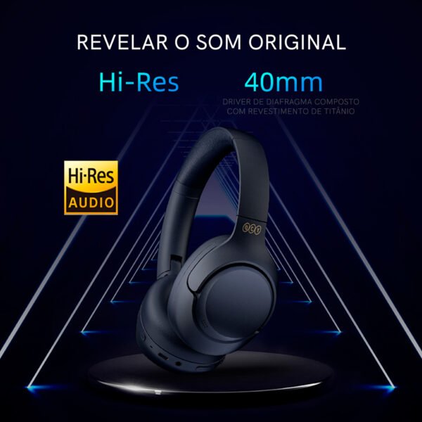 Headphone QCY H3 ANC Fone Sem Fio Bluetooth 5.3 Hi-Res, 60h Reprodução, Multiponto - Imagem 3