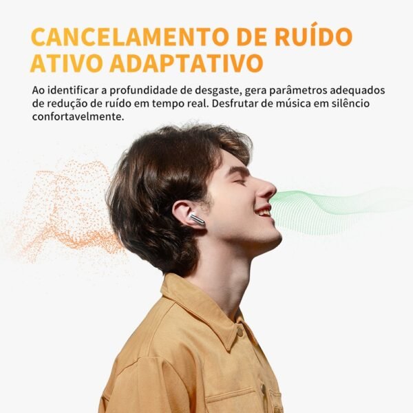 QCY HT10 AilyBuds Pro + Earbuds Sem Fio Hi Res LADC Áudio ANC Adaptativo Cancelamento Ativo De Ruído - Imagem 4